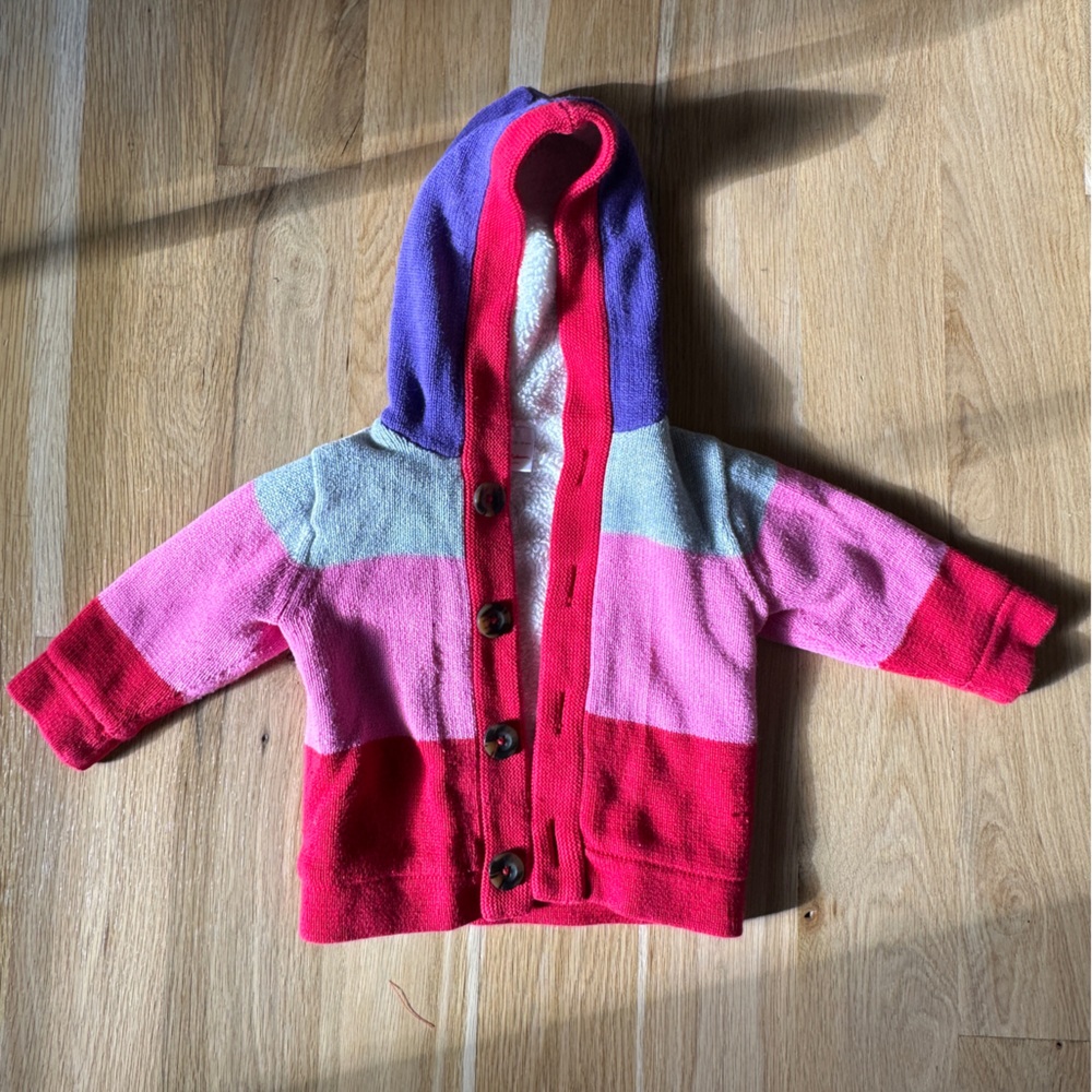 Hanna Andersson Sherpa lined hooded sweatshirt 12-18 months.